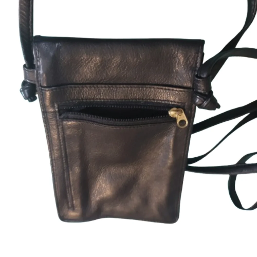 Crossbody Bag Black Leather Small Like Wristlet Unisex